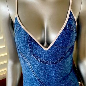 NWOT Christian Dior Trompe L’oeil Denim 1 pc Swimsuit